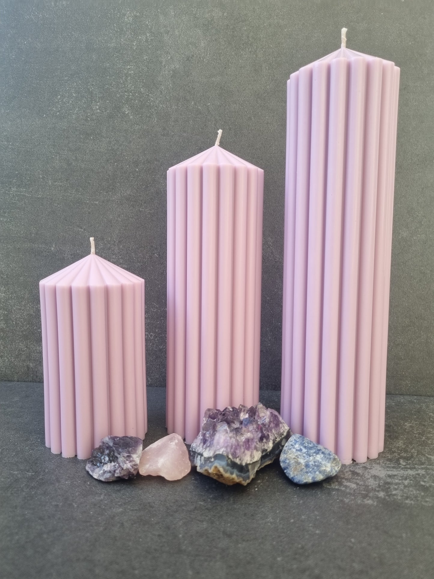 Purple Sculptural Candle Set