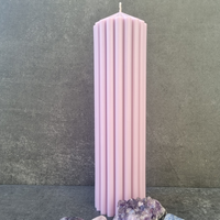 Large Circus Ribbed Pillar Candle